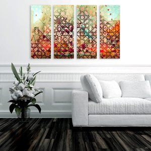 Oliver Gal - 1001 Nights - 4 Panels' Large Canvas Art - 12" x 32" x 4